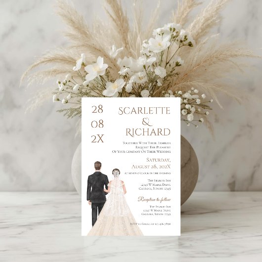 Invitation Boho avec mariage de mariés