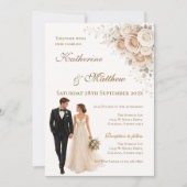 Invitation Boho avec mariage des mariés (Devant)