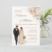 Invitation Boho avec mariage des mariés (Debout devant)