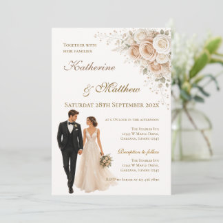 Invitation Boho avec mariage des mariés