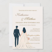 Invitation Boho avec mariage des mariés (Devant)