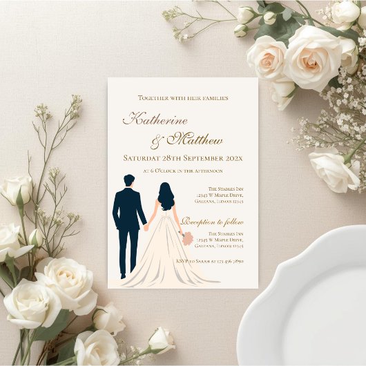 Invitation Boho avec mariage des mariés