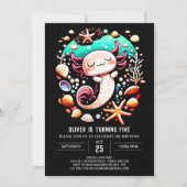 Invitation Boho Axolotl Enchanted Anniversaire (Devant)