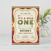 Invitation Boho Aztec Tribal Arrow Wild One Boys 1er annivers (Debout devant)