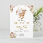 Invitation Boho Baby baby shower fille (Debout devant)