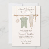 Invitation Boho Baby Boy Douche (Devant)