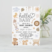Invitation Boho Baby Boy Nursery Douche (Debout devant)