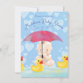 Invitation Boho Baby Boy Yellow Ducky Baby shower (Devant)