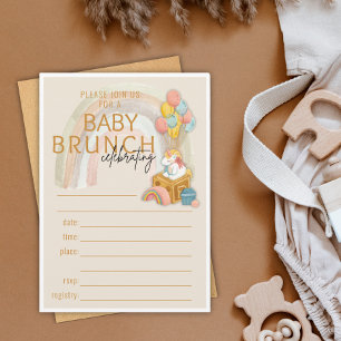Invitation BOHO Baby Brunch   Baby shower Remplir L'Invitatio