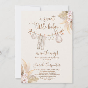 Invitation Boho Baby Clothes Baby shower neutre