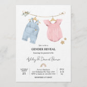 Invitation Boho Baby Clothes Gender Reveal (Devant)