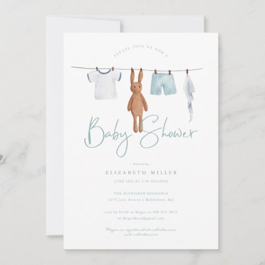 Invitation Boho Baby Clothes Line Nursery | BABY SHOWER (Devant)
