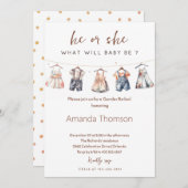 Invitation Boho Baby Clothes Révélation de genre (Devant / Derrière)