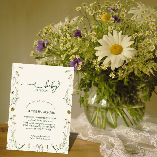 Invitation Boho Baby Fleur Sauvage Baby Shower