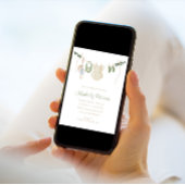 Invitation Boho Baby Girl Clothes Line Baby shower