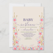 Invitation Boho Baby in Bloom Baby Girl Baby shower (Devant)