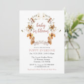 Invitation Boho Baby In Bloom Baby shower Fleur sauvage (Debout devant)