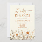 Invitation Boho Baby In Bloom Baby shower Fleur sauvage (Devant)