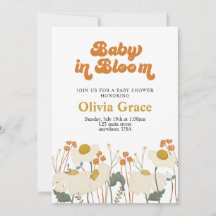 Invitation Boho Baby in Bloom baby shower Fleur sauvage