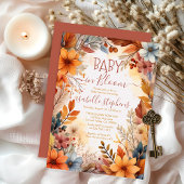 Invitation Boho Baby in Bloom Fall Floral Frame Baby shower