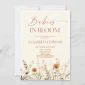 Invitation Boho Baby In Bloom Fleur sauvage Baby shower (Devant)
