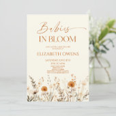 Invitation Boho Baby In Bloom Fleur sauvage Baby shower (Debout devant)