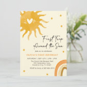 Invitation Boho Baby : sa première année autour du soleil (Debout devant)
