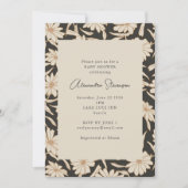 Invitation Boho Baby shower botanique moderne noir et ivoire (Devant)