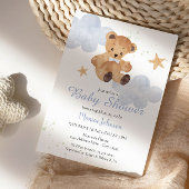 Invitation BOHO Baby shower Boy | Ours et nuages