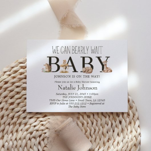 Invitation Boho Baby shower d'attente précoce des animaux des