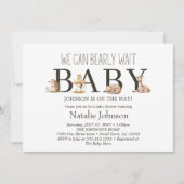 Invitation Boho Baby shower d'attente précoce des animaux des (Devant)