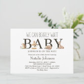 Invitation Boho Baby shower d'attente précoce des animaux des (Debout devant)