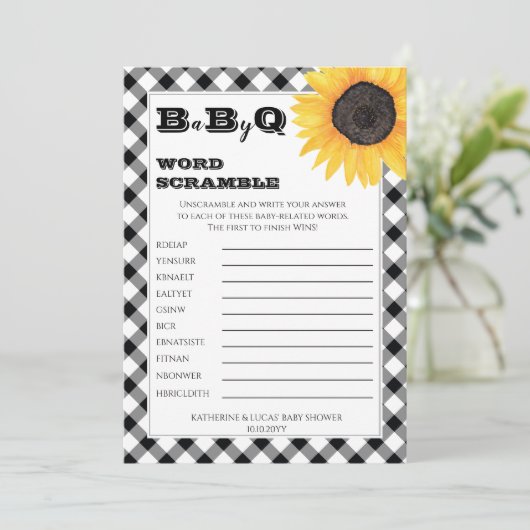 Invitation Boho Baby shower de fleurs de soleil (Debout devant)