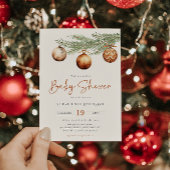 Invitation Boho Baby shower de vacances hiver