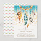 Invitation Boho Baby shower Garçon fille Dream Catcher Invita (Devant / Derrière)