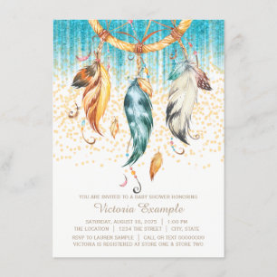 Invitation Boho Baby shower Garçon fille Dream Catcher Invita