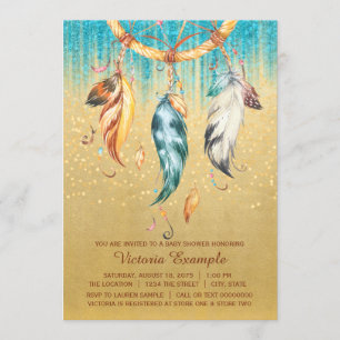 Invitation Boho Baby shower Garçon fille tribal Dream Catcher