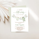 Invitation Boho Baby shower garçon, Sage Green vêtements bébé<br><div class="desc">Boho Baby shower garçon,  Sage Green vêtements bébé Invitation</div>