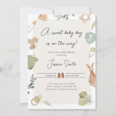 Invitation Boho Baby shower garçon sur le chemin vêtements ru (Devant)