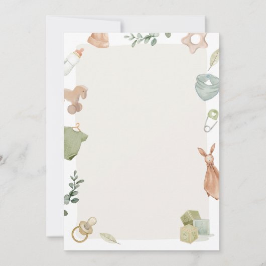 Invitation Boho Baby shower garçon sur le chemin vêtements ru (Dos)