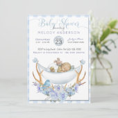Invitation BOHO Baby shower Garçons Hammock Baby (Debout devant)