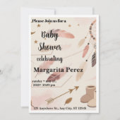 Invitation Boho Baby Shower Invite (Devant)