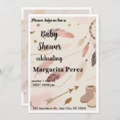 Invitation Boho Baby Shower Invite (Devant / Derrière)