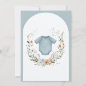 Invitation Boho Baby shower Oh Baby Boy Garland Rustique (Dos)