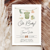 Invitation Boho Baby shower Oh Baby Boy Vêtements rustiques
