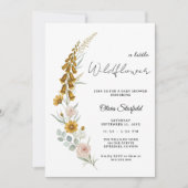 Invitation Boho Baby Shower yellow floral watercolor (Devant)