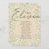 Invitation Boho Baby's Breath Tableau Numéro de siège Tableau (Devant / Derrière)