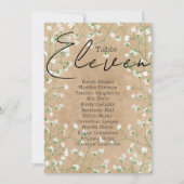 Invitation Boho Baby's Breath Tableau Numéro de siège Tableau (Devant)