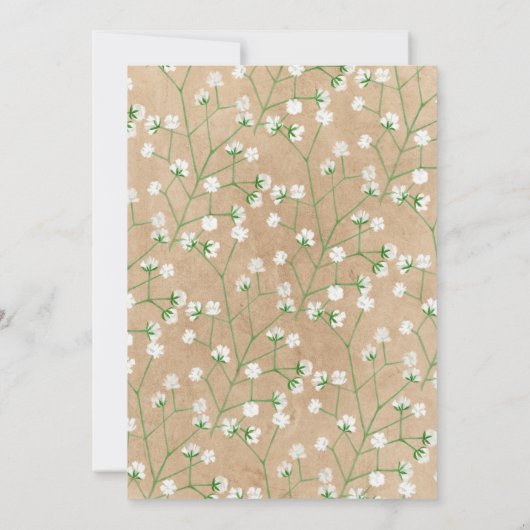 Invitation Boho Baby's Breath Tableau Numéro de siège Tableau (Dos)