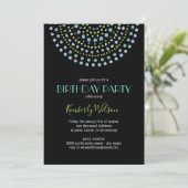 Invitation Boho Bali Turquoise Noir Anniversaire 2 (Debout devant)